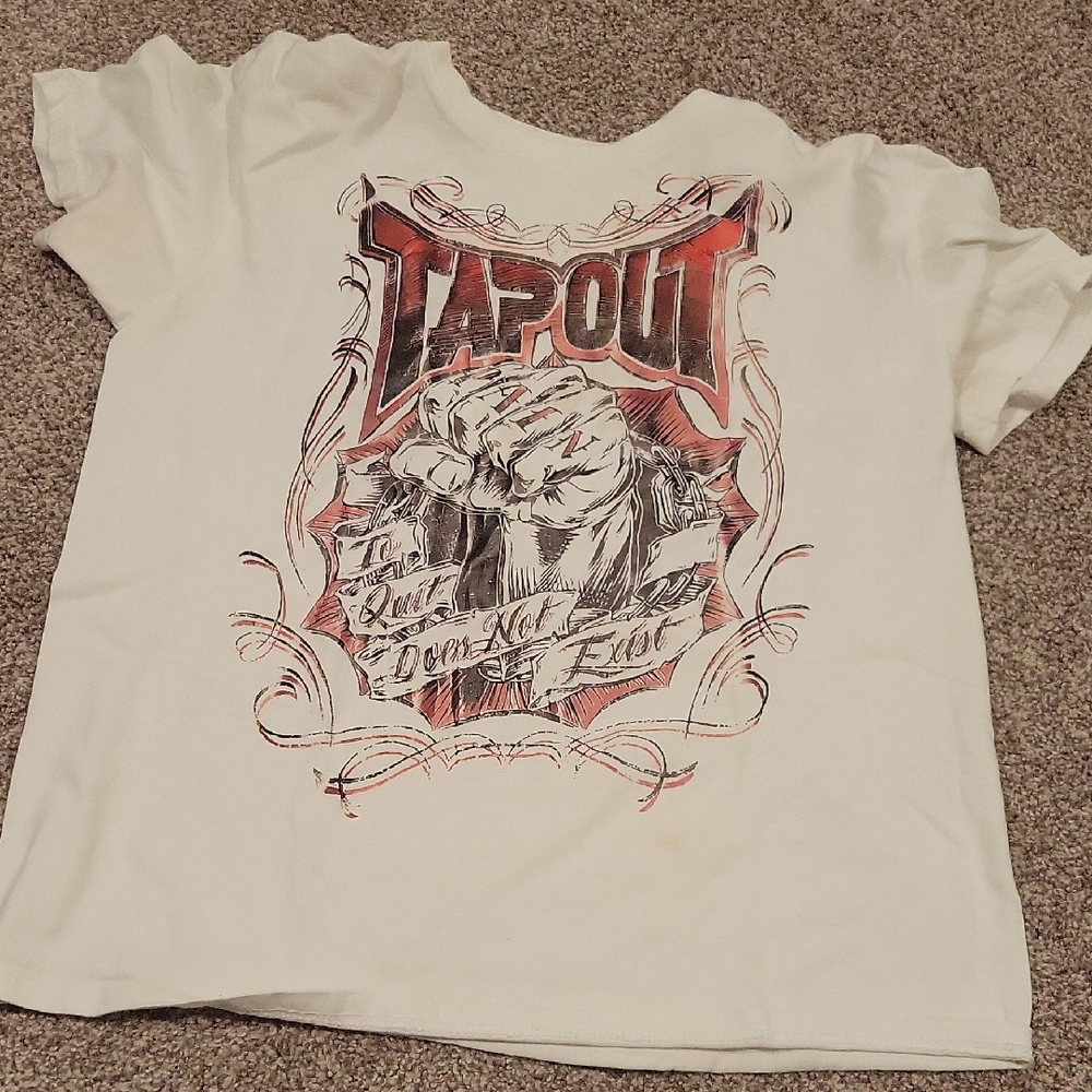 Tapout White and Red Kids Graphic Tee